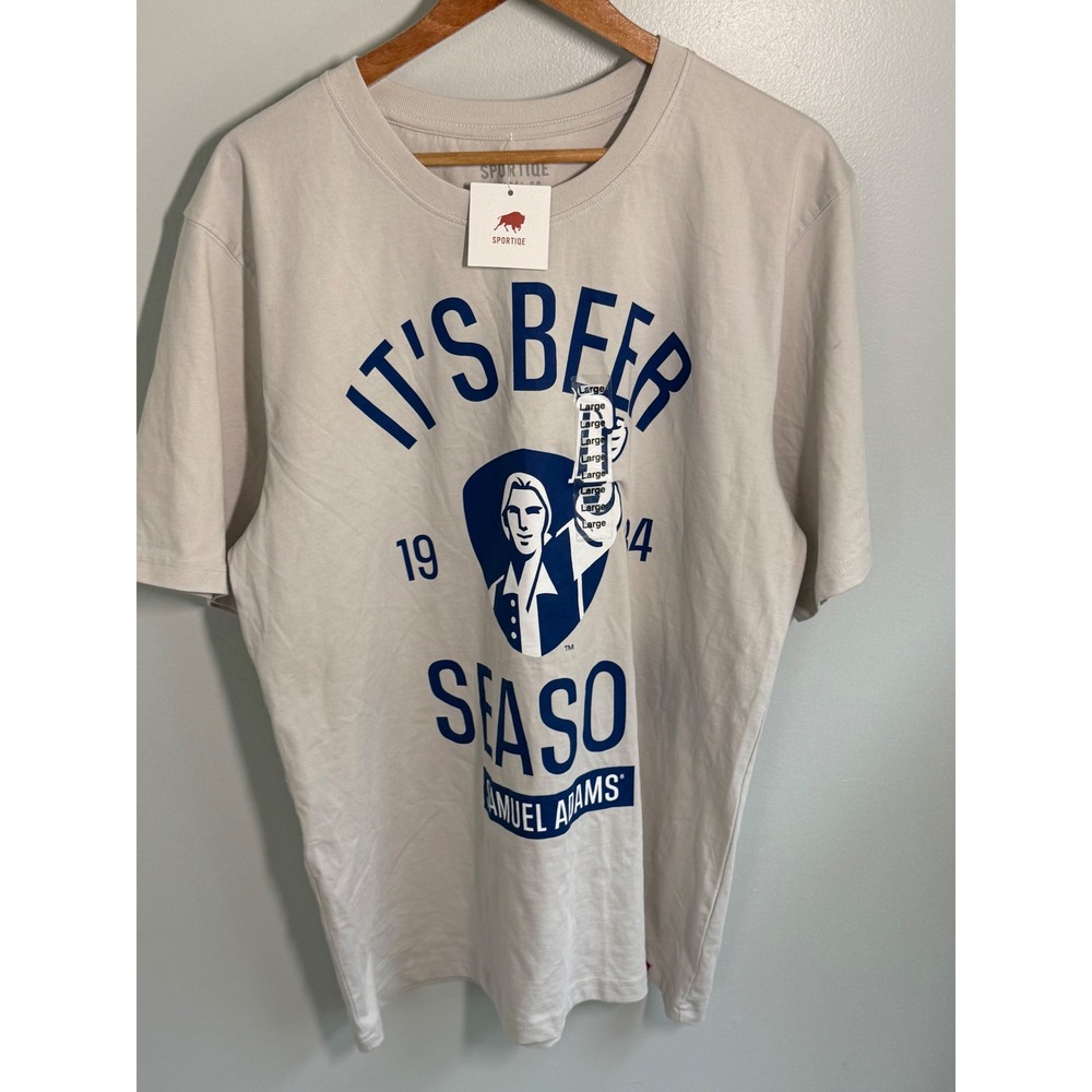 Sportiqe Samuel Adams Its Beer Season Graphic T-Shirt Mens Large Dove Gray New